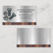 Carte De Visite Ouvrier du bâtiment | Boulons et noix (Devant / Derrière)