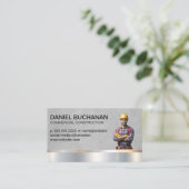 Carte De Visite Ouvrier du bâtiment | Col bleu (Debout devant)