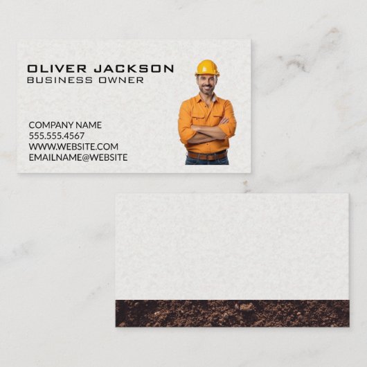 Carte De Visite Ouvrier du bâtiment | Col bleu | Jetée (Devant / Derrière)