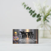 Carte De Visite Ouvrier du bâtiment | Couleur | Outils de menuiser (Debout devant)