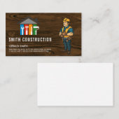 Carte De Visite Ouvrier du bâtiment | Logo de l'entrepreneur génér (Devant / Derrière)