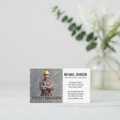 Carte De Visite Ouvrier du bâtiment | Motif de tôles d'acier (Debout devant)