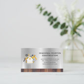 Carte De Visite Ouvrier du bâtiment | Outils et Maison (Debout devant)