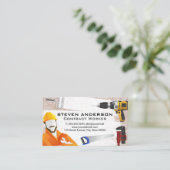 Carte De Visite Ouvrier du bâtiment | Outils matériels (Debout devant)