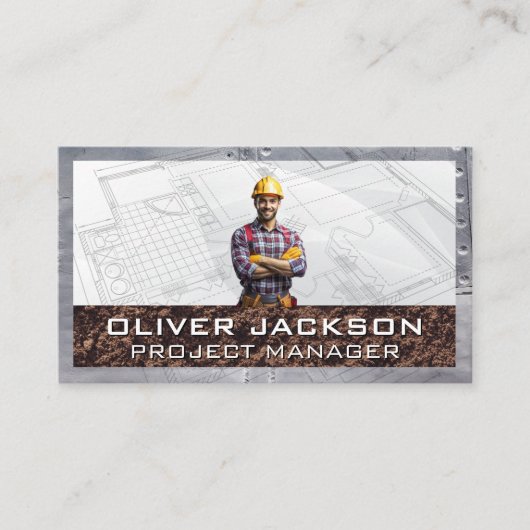 Carte De Visite Ouvrier du bâtiment | Plan directeur (Devant)