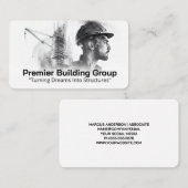Carte De Visite Ouvrier du bâtiment | Site de construction (Devant / Derrière)