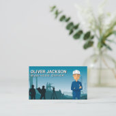 Carte De Visite Ouvrier du bâtiment | Site de construction (Debout devant)