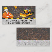 Carte De Visite Ouvrier et véhicule de construction | Bâtiment (Devant / Derrière)