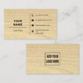 Carte De Visite Ouvrier rustique de la construction menuiserie (Devant / Derrière)