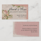 Carte De Visite Ouvrière couturière de couture de tissu chic (Devant / Derrière)