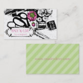 Carte De Visite ouvrière couturière rose de couture peu précise de (Devant / Derrière)