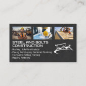 Carte De Visite Ouvriers du bâtiment | Col bleu | Rénovations (Devant)