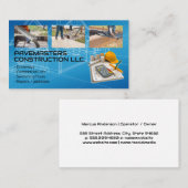 Carte De Visite Ouvriers du bâtiment | Imprimantes bleues (Devant / Derrière)