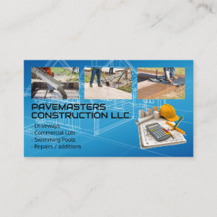 Carte De Visite Ouvriers du bâtiment   Imprimantes bleues