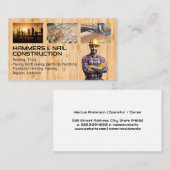 Carte De Visite Ouvriers du col bleu | Site de construction (Devant / Derrière)