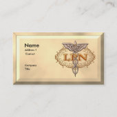 Carte De Visite Oval Cuivre Caduceus LPN Infirmière (Devant)