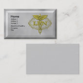 Carte De Visite Oval Cuivre Caduceus LPN Infirmière (Devant / Derrière)