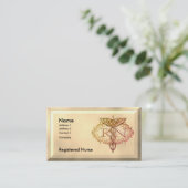 Carte De Visite Oval Gold Caduceus RN Nurse (Debout devant)