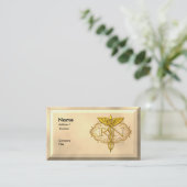 Carte De Visite Oval Gold Caduceus RN Nurse (Debout devant)