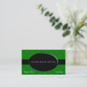 Carte De Visite Oval Obsidian sur Green Damask (Debout devant)