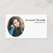 Carte De Visite Oval Professional Photo Nanny QR Code Personnalisé (Devant)