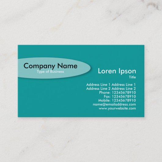 Carte De Visite Oval - Turquoise foncé (Devant)