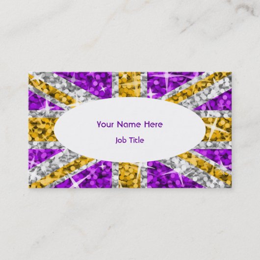 Carte de visite ovale blanc Glitz UK "Gold" (Devant)