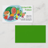 Carte De Visite Ovale de cultivateur/Vendor_Totally Fruity_blue de (Devant / Derrière)
