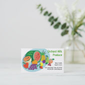 Carte De Visite Ovale de cultivateur/Vendor_Totally Fruity_blue de (Debout devant)