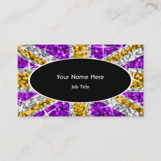 Carte de visite ovale noir Glitz UK "Gold" (Devant)