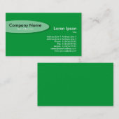 Carte De Visite Ovale - Vert (Devant / Derrière)