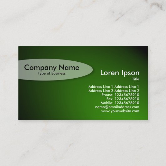 Carte De Visite Ovale - Vert éclat (Devant)