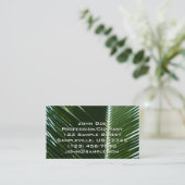 Carte De Visite Overlapping Palm Fronds Tropical Green Abstract (Debout devant)