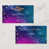 Carte De Visite OVNI dans la galaxie bleu violet (Devant / Derrière)