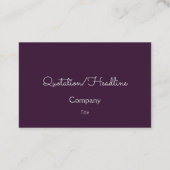 Carte De Visite OVNI dans le trou noir (Dos)