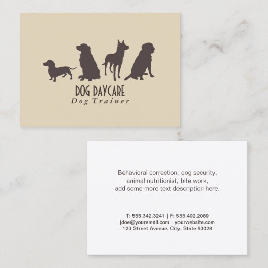 Carte De Visite Pack Canine | Formation des chiens (Devant / Derrière)