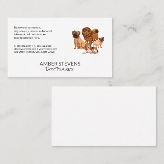 Carte De Visite Pack de chiens (Devant / Derrière)