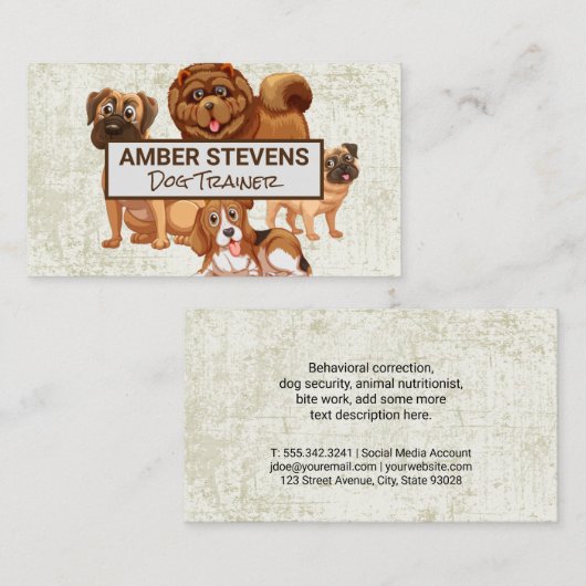 Carte De Visite Pack de chiens | Animal (Devant / Derrière)