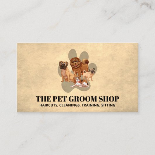 Carte De Visite Pack de chiens | Chien Paw (Devant)