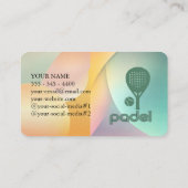 Carte De Visite Padel Business Card - Vibrant Padel Style 3 (Dos)