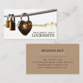 Carte De Visite Padlocks accroché à la corde, serrurier (Devant / Derrière)