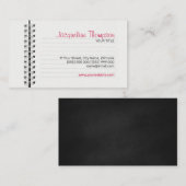 Carte De Visite Page carnet Enseignant en éducation (Devant / Derrière)