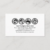 Carte De Visite Page d'accueil Handyman Building Border (Dos)