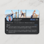 Carte De Visite Page de profil du formateur de condition physique  (Devant)