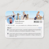 Carte De Visite Page de profil du formateur de condition physique  (Devant)