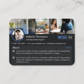 Carte De Visite Page Profil professionnel des médias sociaux (Devant)