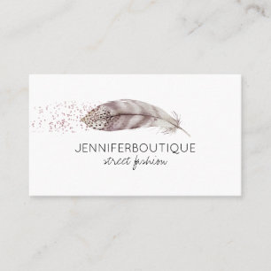 Carte De Visite Pailleté Bohème Aquarelle Dessinée à la Main Rusti