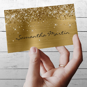 Carte De Visite Pailleté feuille d'or