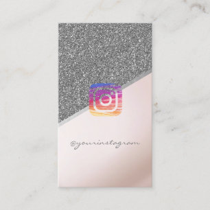 Carte De Visite Pailleté Moderne Élégant, Instagram Médias Sociaux