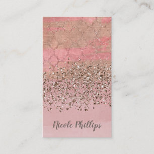 Carte De Visite Pailleté Rose Blush Princesse Indienne Marocaine G